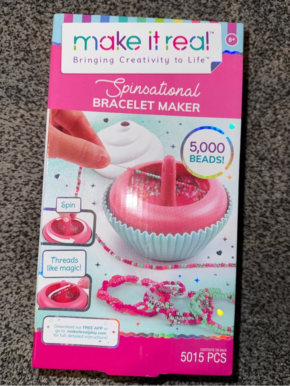make it real! Spinsational Bracelet Maker - Pink/Mint